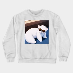 Cool Kid Polar Bear Wearing Sunglasses Crewneck Sweatshirt